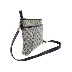 Gucci GG Supreme messenger bag Beige navy leather Blue